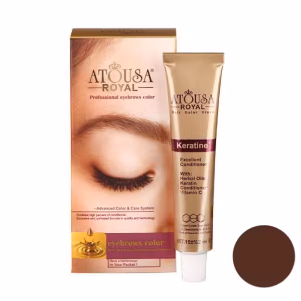 رنگ ابرو آتوسا رویال شماره 7 حجم 15 میلی لیتر رنگ شکلاتی روشن