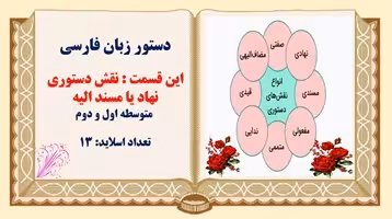 دستور زبان فارسی این قسمت : نقش دستوری نهاد یا مسند الیه  متوسطه اول و دوم