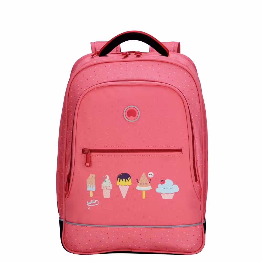 کوله پشتی مدرسه ای دلسی مدل صورتی بستنی