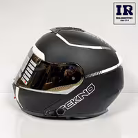 کلاه کاسکت بلوتوث دار فک متحرک تکنو Tekno - مشکی سفید مات   M2C