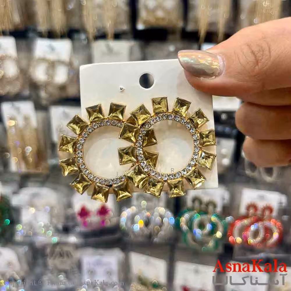 گوشواره استیل شیک دخترانه مدل گرد تابان  کد GSH151357W