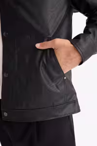 کت چرمی مردانه مشکی دفکتو