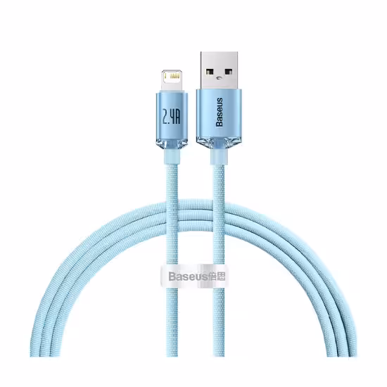 کابل 1.2 متری USB به Lightning بیسوس مدل Crystal Shine Series CAJY001103