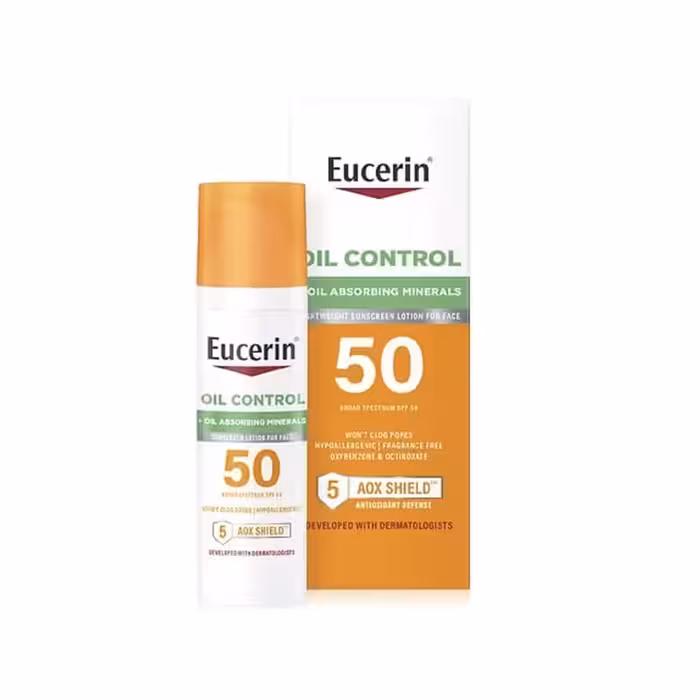 ضد آفتاب مینرال اوسرین مناسب پوست چرب Eucerin oil control   oil absorbing minerals spf 50 -75ml