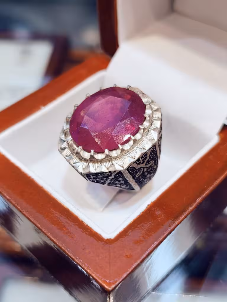 انگشتر نقره مردانه یاقوت سرخ