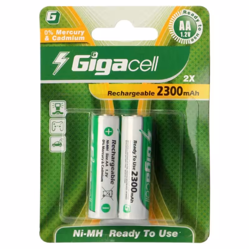 باتری دوتایی قلمی شارژی Gigacell AA 2300mAh