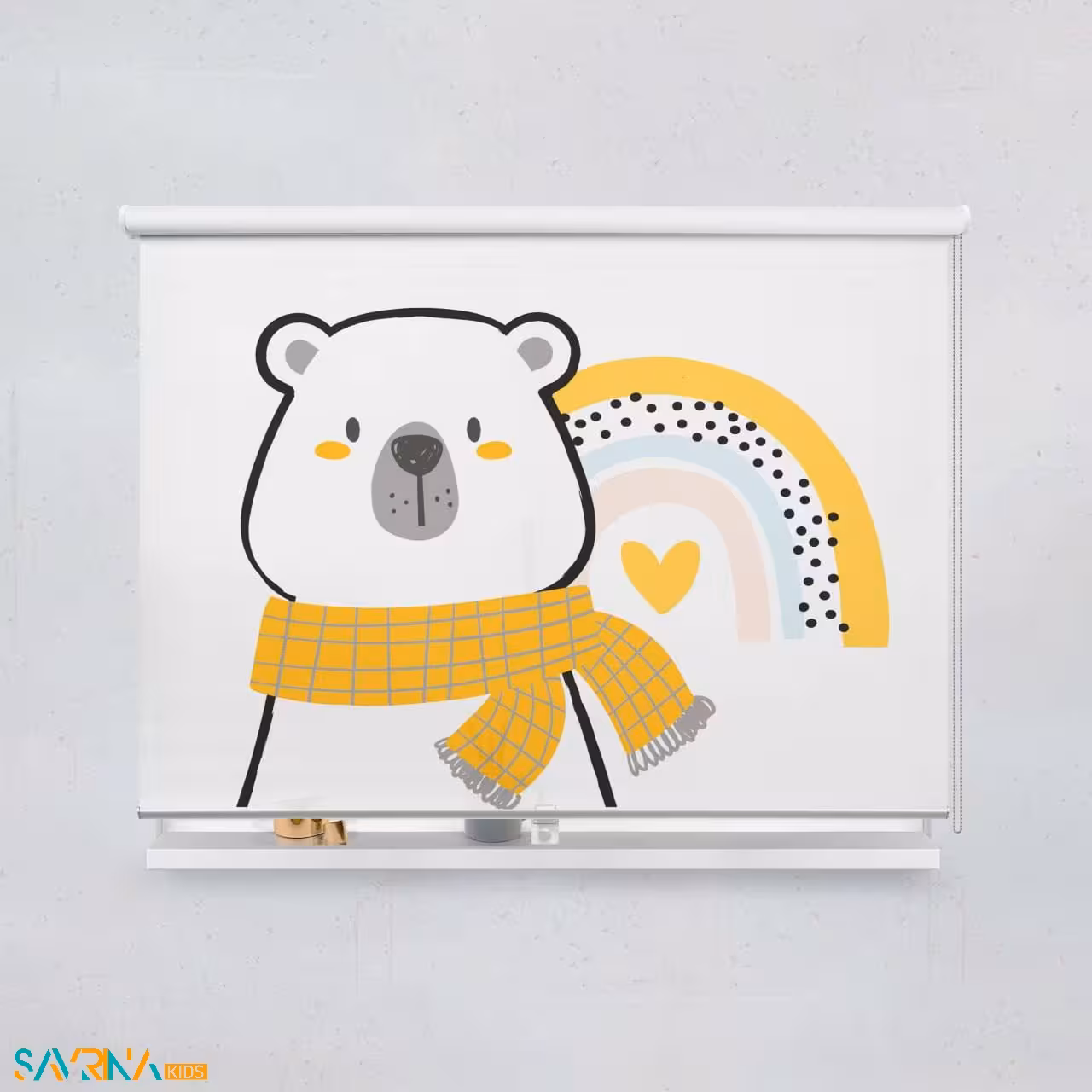 پرده شید بچگانه طرح خال خالی رنگی کد A3055