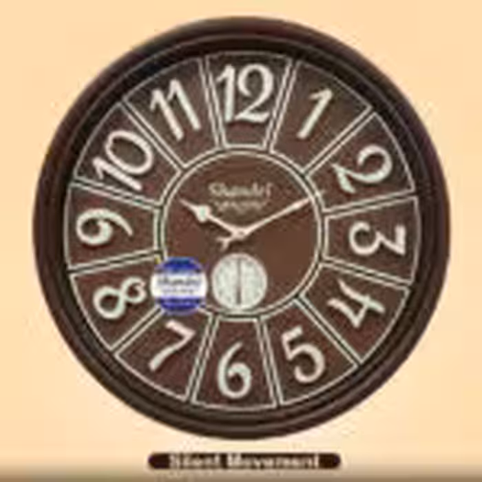 SHANDEL  شاندل ساعت دیواری چوبی  قهوه ای  X60