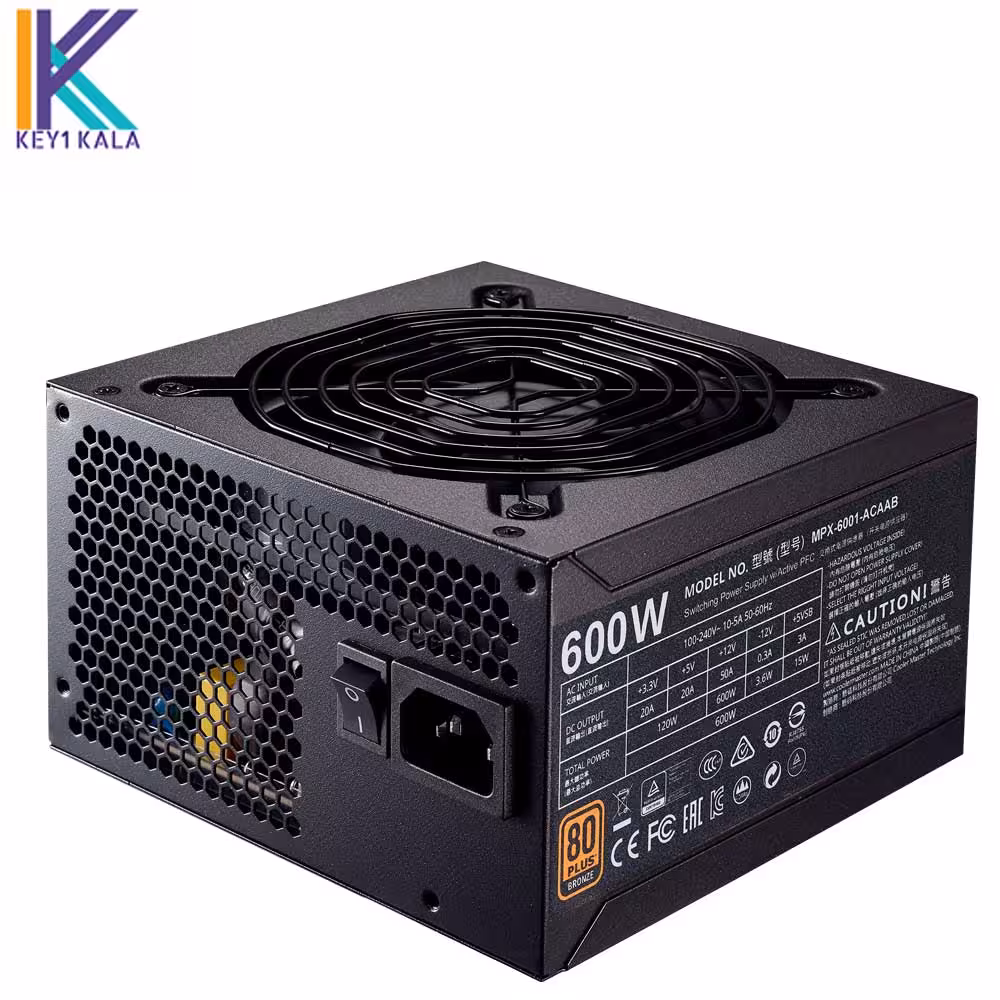 منبع تغذیه کامپیوتر کولر مستر مدل MWE 600 V2 80 Plus Bronze توان 600 وات