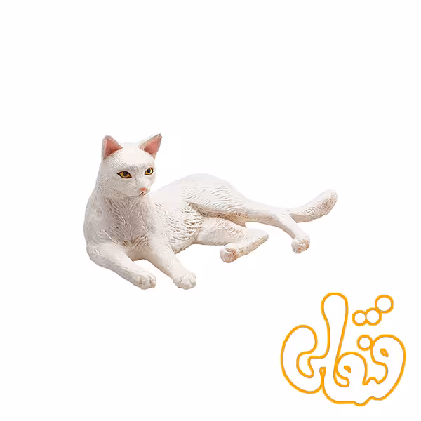 گربه دراز کشیده سفید Cat Lying White 387368