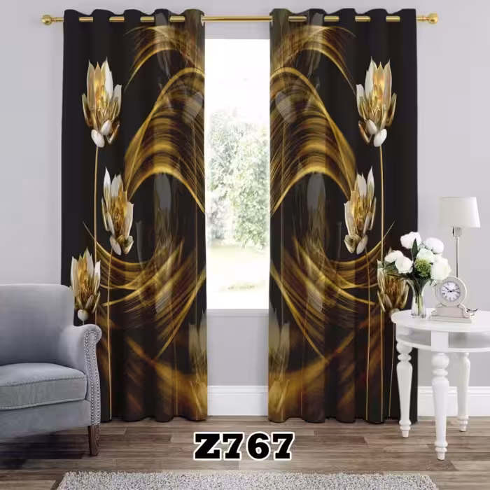 پرده سه بعدی طرح گل