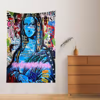 پوستر پارچه ای فیانی طرح بلک لایت MONA LISA کد F64