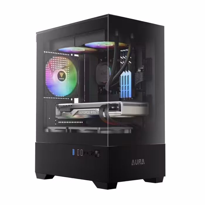 کیس گیم دیاس GAMDIAS AURA GC9M BLACK ARGB GAMING CASE