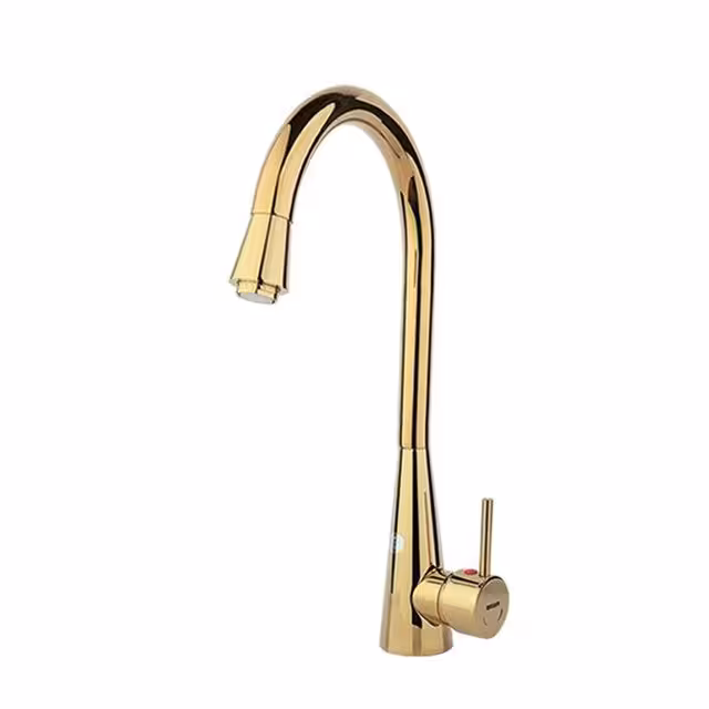 شیر ظرفشویی شلنگدار راسان مدل سارینا طلایی