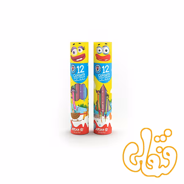 مداد رنگی 12 رنگ استوانه ای آریا 3051