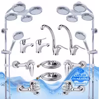 ست 12 عددی شیرآلات برند آیدا صنعت مدل قهرمان اردکی | دو عدد شیر ظرفشویی   دو عدد شیر روشویی   دو عدد شیر حمام   دو عدد شیر توالت   دو عدد علم دوش هلی شاتی   دو عدد شلنگ توالت | کروم براق