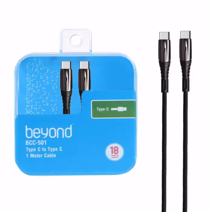 کابل شارژ بیاند مدل BCC-502 دو سر تایپ سی طول 2 متر مناسب شارژ سریع و انتقال داده