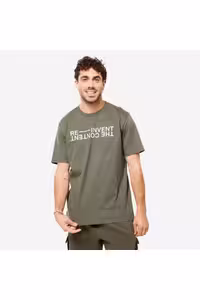 مردانه ورزش مستقیم مردان DOMYOS T SHIRT KHAKI GREEN FITNESS Decathlon