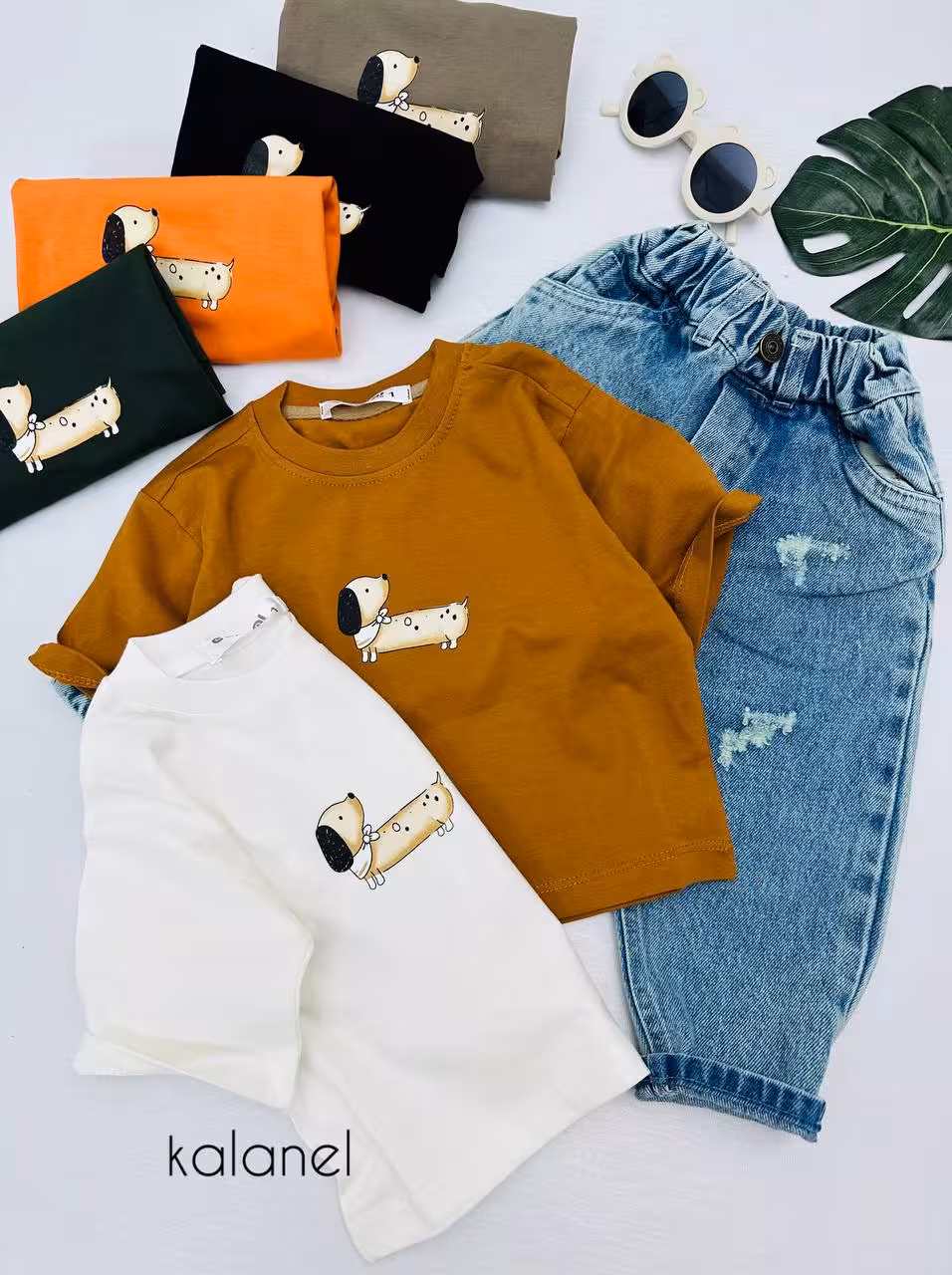 تیشرت باکسی بچگانه طرح پاپی