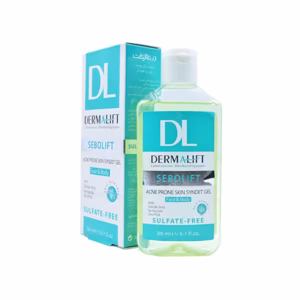 سیندت ژل پوست چرب و جوشدار سبولیفت درمالیفت Dermalift Sebolift Acne Prone Skin Syndet face & body wash Gel