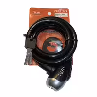 قفل دوچرخه مشکی تی جی ار وان (TGR1) 12*1500 mm مدل 8009