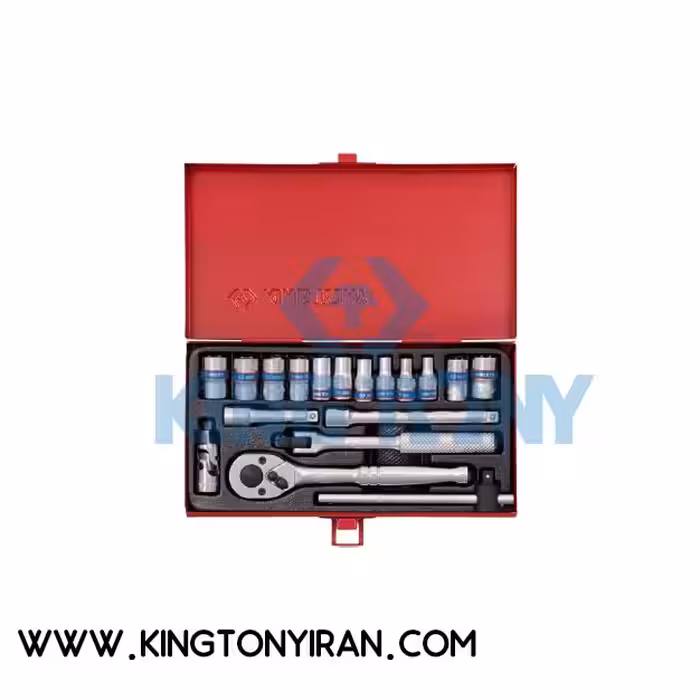 2019MR – جعبه بکس ميليمتر کوتاه  1/4 درايو – 12 گوش 18 عددي ( 4 -12 ) کينگ توني