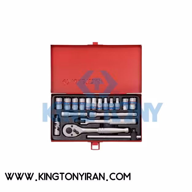 2019MR – جعبه بکس ميليمتر کوتاه  1/4 درايو – 12 گوش 18 عددي ( 4 -12 ) کينگ توني