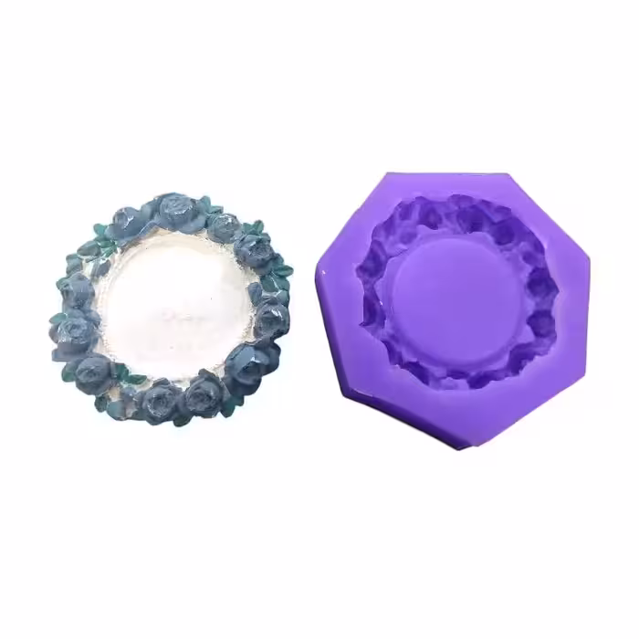 قالب سیلیکونی کاسه گل برجسته  قطر 10 سانت