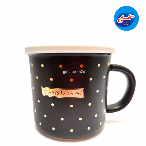 ماگ سرامیکی استوانه لبه دار خالدار