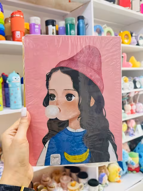 کلاسور فانتزی طرح دختر صورتی