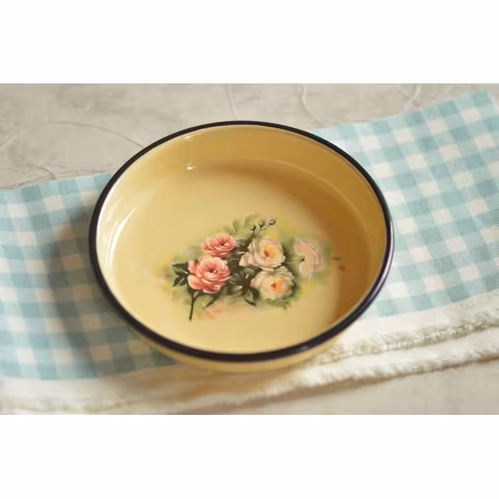 بشقاب لعابی گلدار سایز 16 تخت