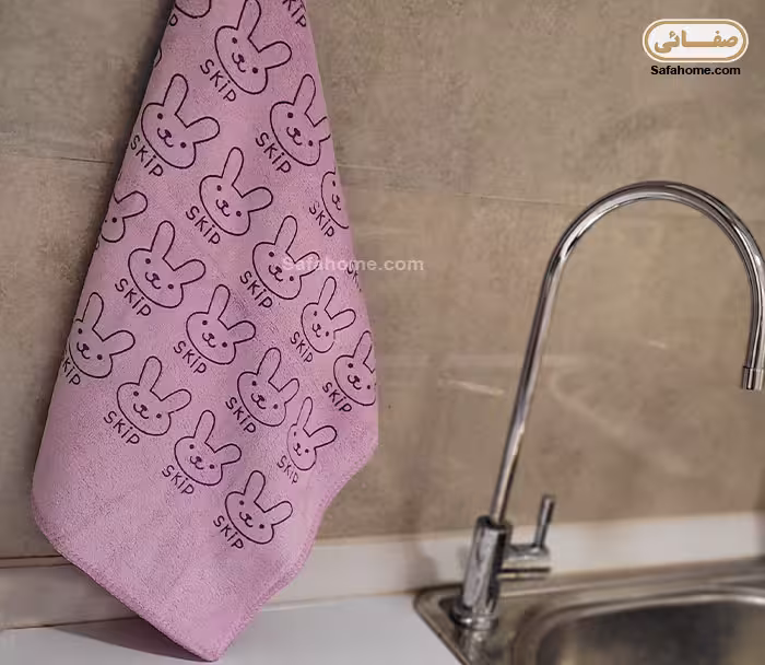 حوله آشپزخانه بنفش طرح skip