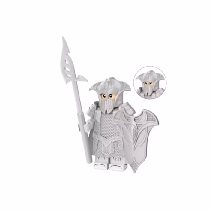 لگو مینی فیگور مدل سرباز الف نقره ای پوش نیزه بلند کد KT1050