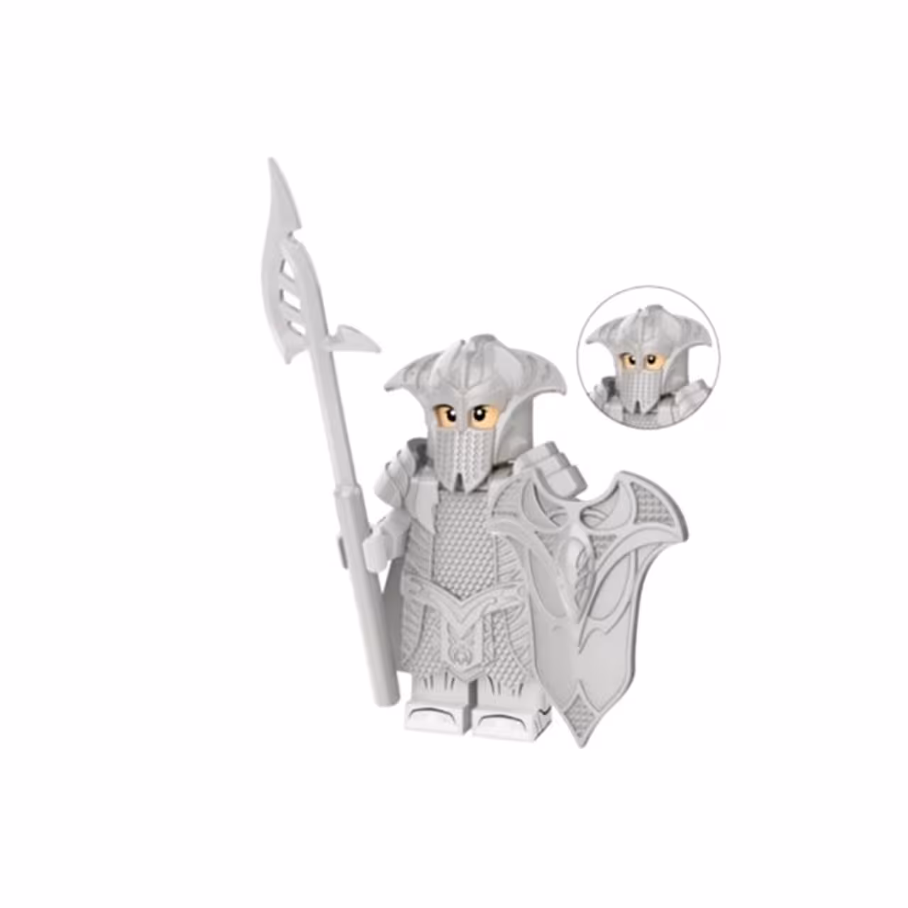 لگو مینی فیگور مدل سرباز الف نقره ای پوش نیزه بلند کد KT1050