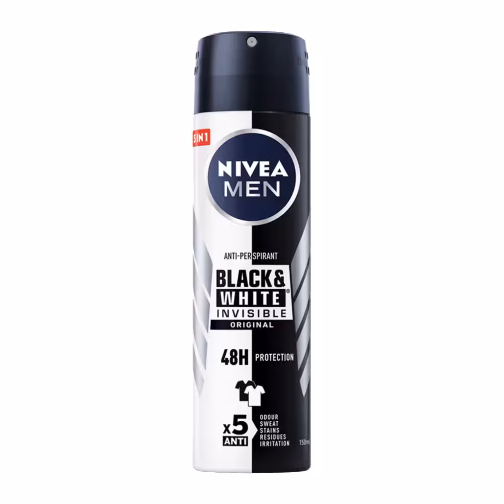 اسپری ضد تعریق مردانه 48 ساعته نیوآ Nivea مدل Black And White حجم 150ml