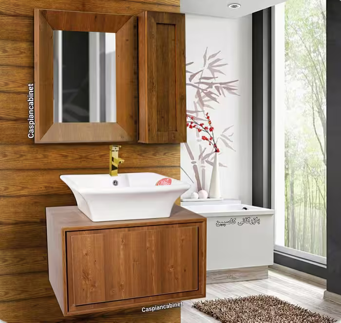روشویی کابینت دار کاکتوس چوب جدید60 سانت