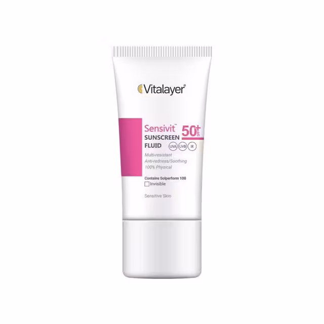 فلوئید ضد آفتاب SPF 50 ویتالیر مدل Sensitive حجم 50 میلی لیتر – بی رنگ
