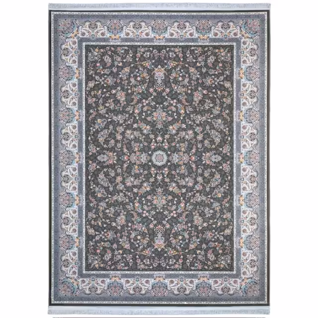 فرش  پاتریس افشان سی گل طوسی 1500 شانه (ارسال رایگان)