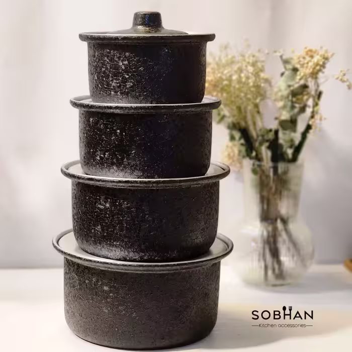 پک 4 عددی قابلمه روحی طرح تفلون