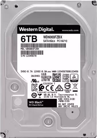 هارد اینترنال 6 ترابایت وسترن دیجیتال مدل BLACK WD6003FZBX