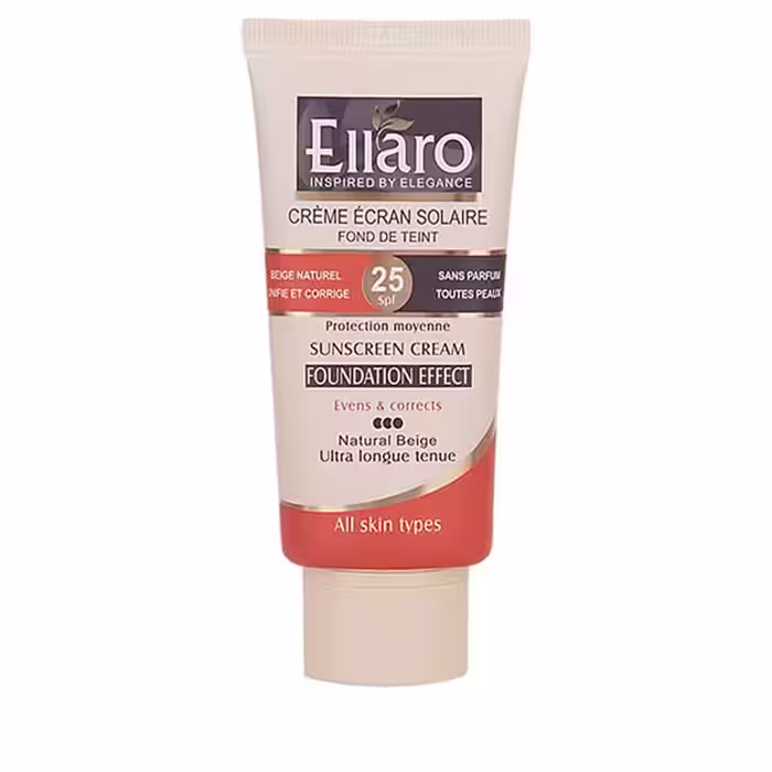 کرم ضد آفتاب الارو SPF25 کرم پودری مناسب انواع پوست 40 میلی ‎لیتر | Ellaro Sunscreen Cream SPF 25 For Normal And Dry Skins