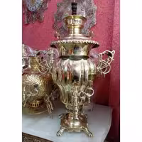 سماور زغالی غول پیکر 8 لیتر فیلی برنجی لبه ریخته، بسیار سنگین