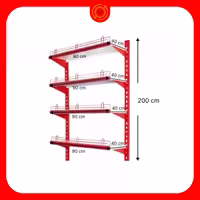 قفسه دیواری چند منظوره 4 طبقه 90x40 ارتفاع 200 سانتی متر