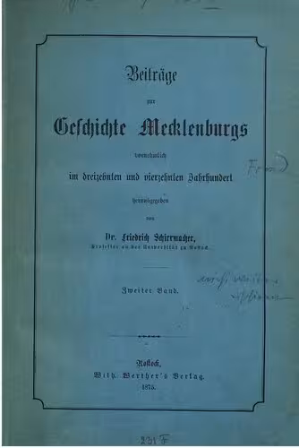 خرید و دانلود نسخه کامل کتاب Beiträge zur Geschichte Mecklenburgs vornehmlich im dreizehnten Jahrhundert