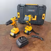 مجموعه 2 عددی دریل و بکس شارژی 2 باتری 128 ولت کیفی هاردمن مدل DUAL