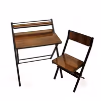 میز تحریر تاشو دانشجویی ایستاده با صندلی آنتیک طلایی