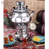 سماور گازی، ظرفیت 6 لیتر، طرح نقشینه، پیلوت دار، بدنه شیک و خاص