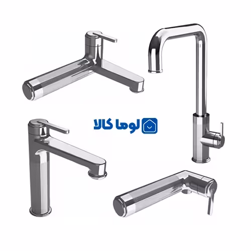 ست شیر آلات راسان مدل رزالین کروم مات