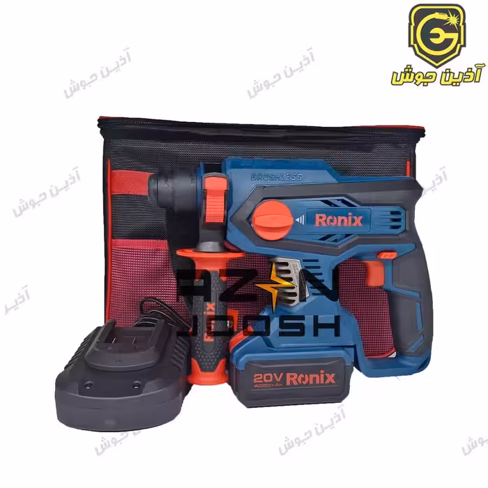 دریل بتن کن شارژی 20 ولت 22 م.م رونیکس Ronix مدل 8910 کیف دار تک باطری