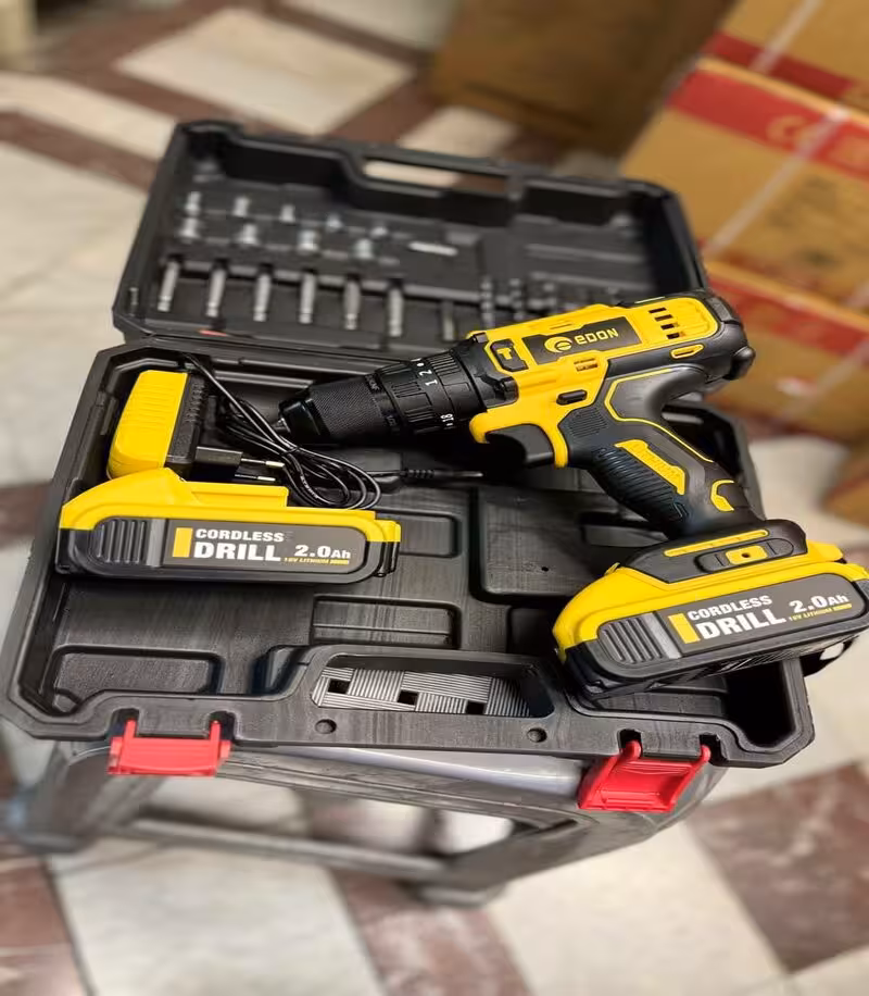 دریل شارژی پیچ گوشتی شارژی 18 ولت چکشی ادون edon مدل 18V